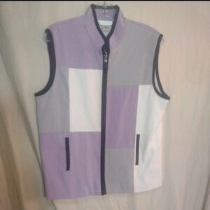 Allison Daley Lavender/Gray/White Colorblock Sleeveless Vest-size 12